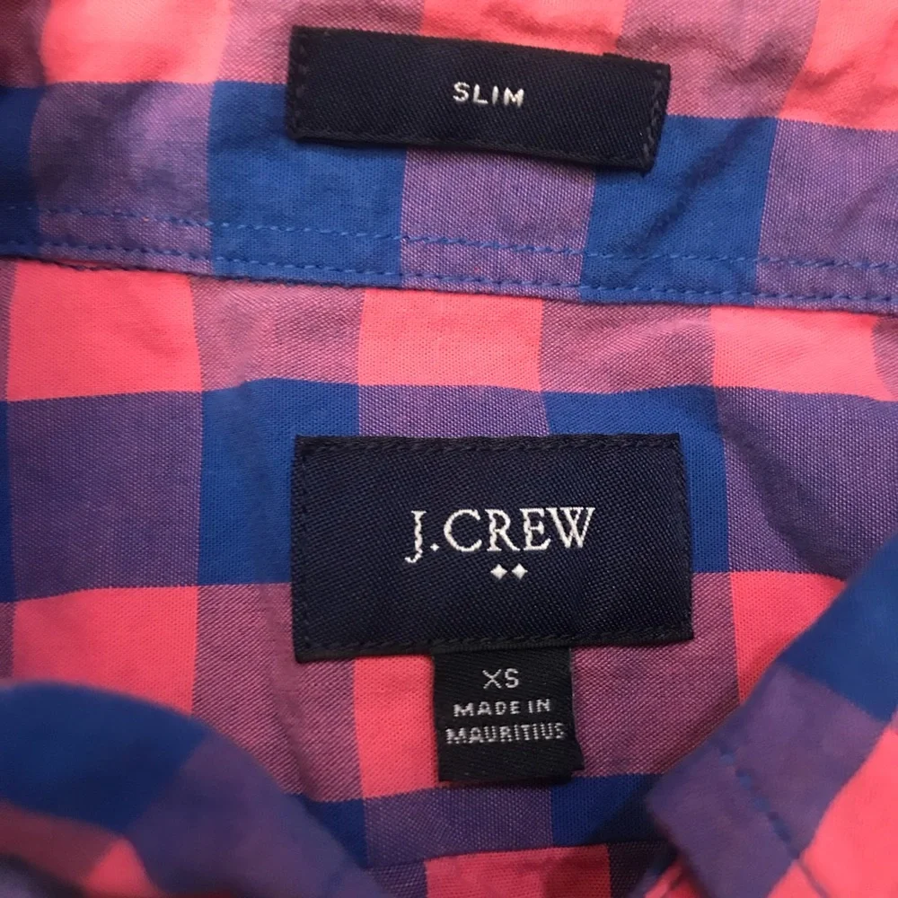 J. Crew Long Sleeve Slim Fit Plaid Flannel Button Down‎ Shirt Men’s Size XS